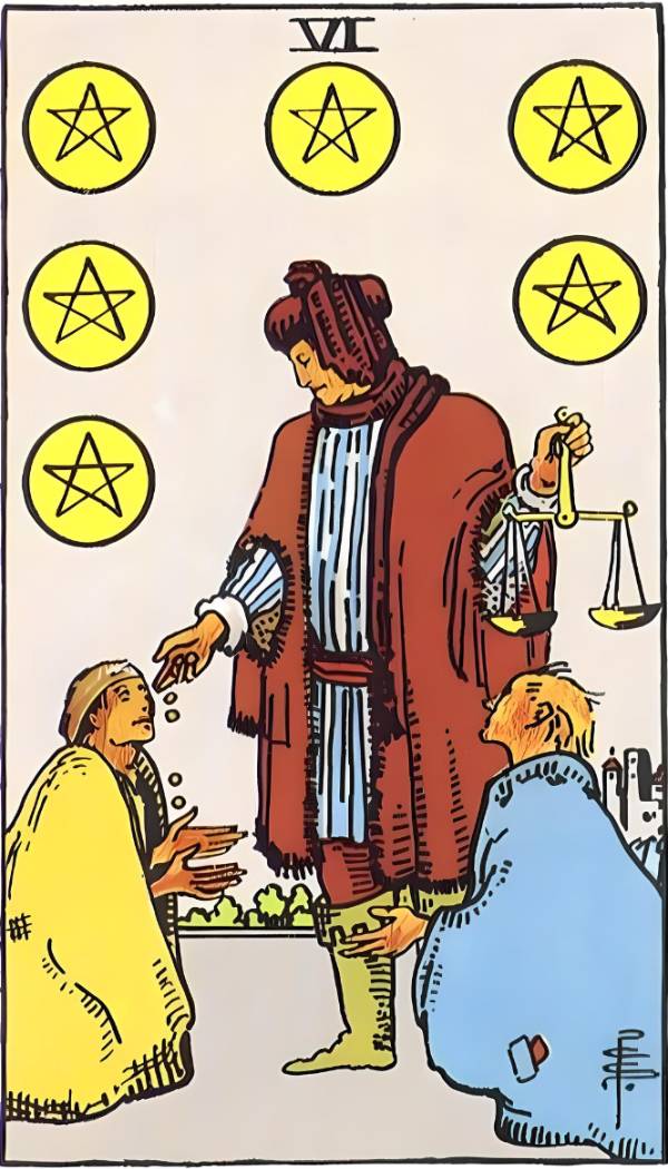 Six of Pentacles Tarot Card