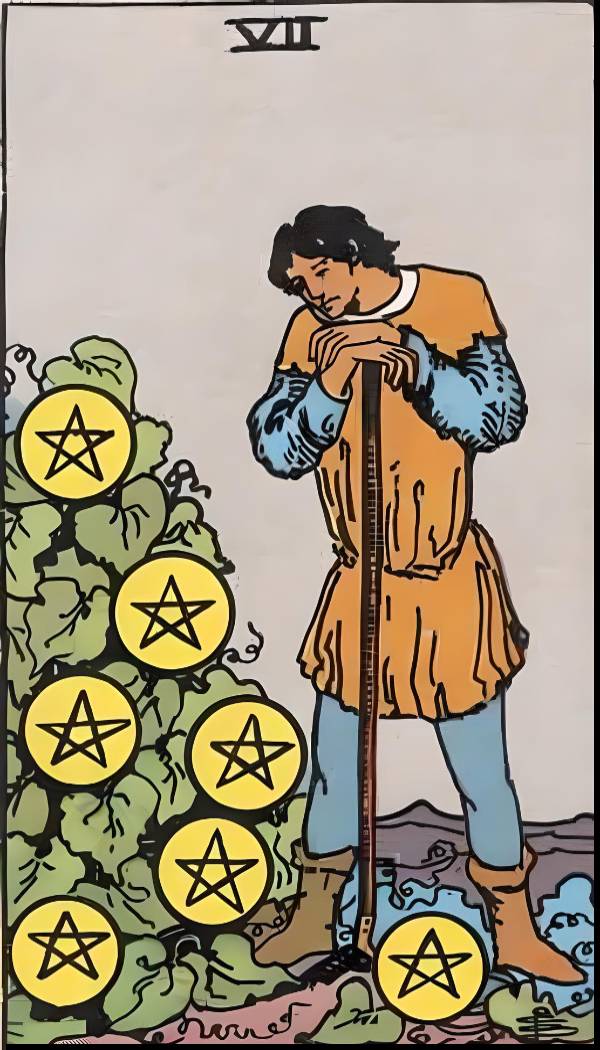 Seven of Pentacles Tarot Card