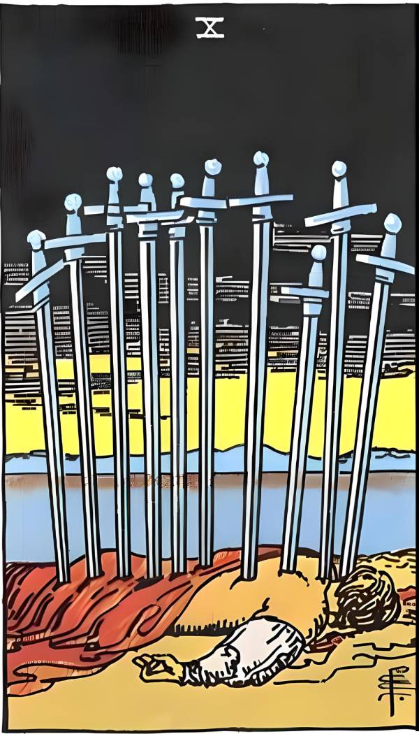 Ten of Swords Tarot Card