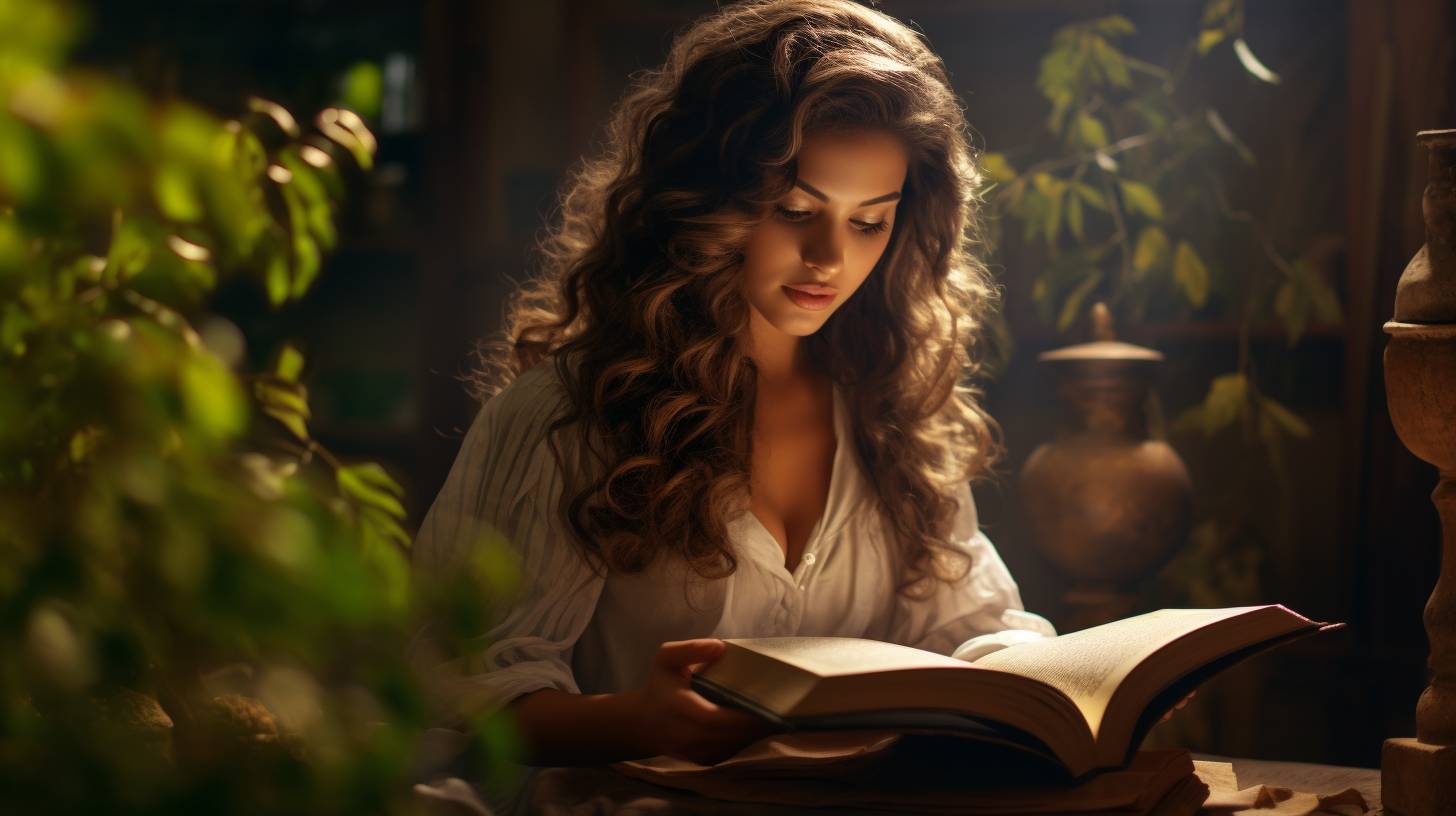 a woman reading a story from a book